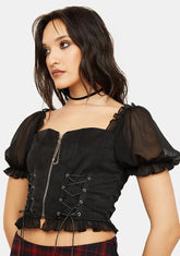 Rock Doll Lace-Up Top