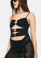 Moth Allure Mesh Maxi Dress