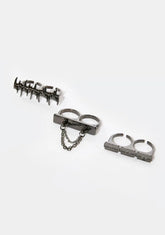 Distortion Double Finger Ring Set