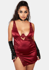 Plus Allegra Satin And Lace Babydoll