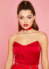 Share My Love Satin Bustier Top