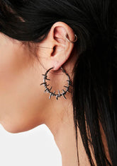 Distortion Barbed Wire Hoop Earrings