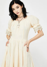 Victorian Ruffle Midi Dress