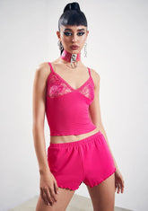 Tempting Fate Lace Tank And Shorts Set