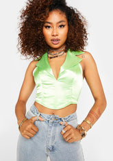 On Your Radar Satin Corset Top