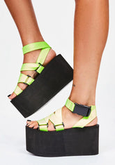 Yellow Lullaby Platform Sandals