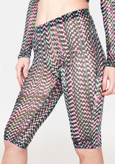 Digital Daze Mesh Biker Shorts