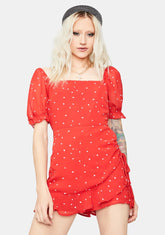 Bye Bye Birdie Polka Dot Wrap Romper