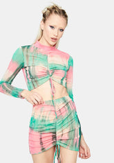 Watermelon Away On Vacay Three Piece Bodycon Set