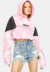 Space Lady Girl Polar Fleece Bleached Hoodie