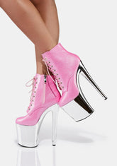 Sweet Turn Back Time Platform Ankle Boots