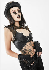 Lace-Up Back Shoulder Cape Top