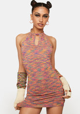 Sunset Tease Keyhole Mini Dress