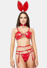 Red Let’s Link Lingerie Set