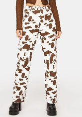 Lift Your Mood Cow Print Jeans