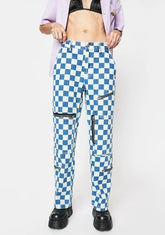 Skater Flight Checkered Denim Pants