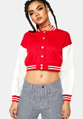 Crimson Give Me Meaning Letter Jacket