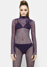Violet Outta Your Mind Sheer Jumpsuit