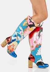 Running Around Knee-High Boots