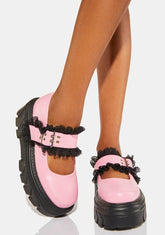 Pink Rococco Corsage Platform Mary Janes