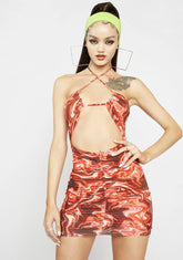 Fiery Miss Mastermind Cutout Mini Dress