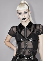 Midnight Pleasure Reaper Bondage Bra Harness