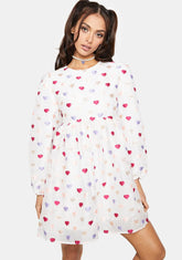 Irina Heart Jacquard Mini Dress