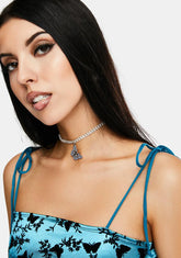 On The Up And Up Rhinestone Choker