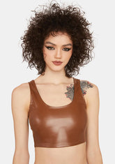 Coffee Back To Life Vegan Leather Tank Top