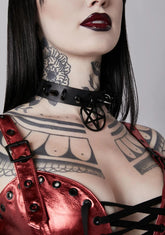 Pentagram Charm Spiked Choker