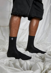 Synth Embroidered Logo Crew Socks