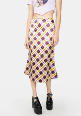 All Hail Me Plaid Midi Skirt