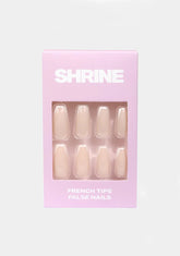 Coffin French Tips Press On Nails