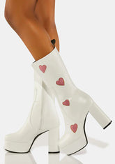 White Believe That Platform Boots