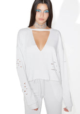 Lose Control Distressed Cutout Top