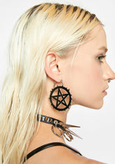 Day Of Doom Spiked Pentagram Earrings