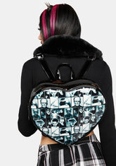 Retro Tile Pattern Heart Backpack