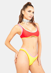 The Red Contrast 90s Duo Bikini Top