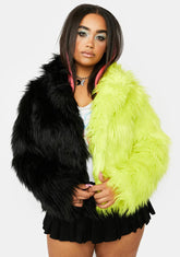 Plus Atomic Balancing Act Faux Fur Jacket