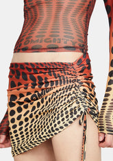 Orange Illusion Mini Skirt