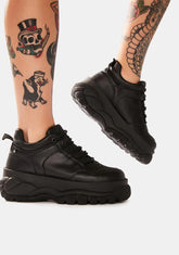 Black Mossi Chunky Platform Sneakers