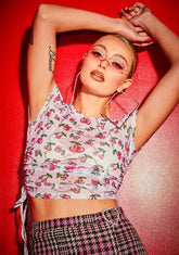 Angel Choose Ur Cherry Ruched Baby Tee