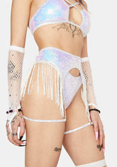 Ice Sequin Fringe Garter Belt