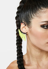 Burning Neon Spike Ear Cuffs