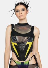 Yellow Racing Corset Top