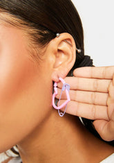 Mending Heart Safety Pin Hoop Earrings
