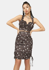 Take A Picture Floral Ruched Skirt Set