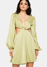 Lime Secret Aura Cut Out Mini Dress