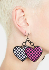 What's Your Damage Heart Earrings