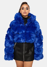 Plus Blue Gracelle Faux Fur Coat